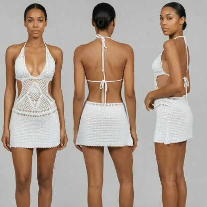 LIFIRE Premium White Handmade Crochet Maxi Cover Up – Resort Luxury