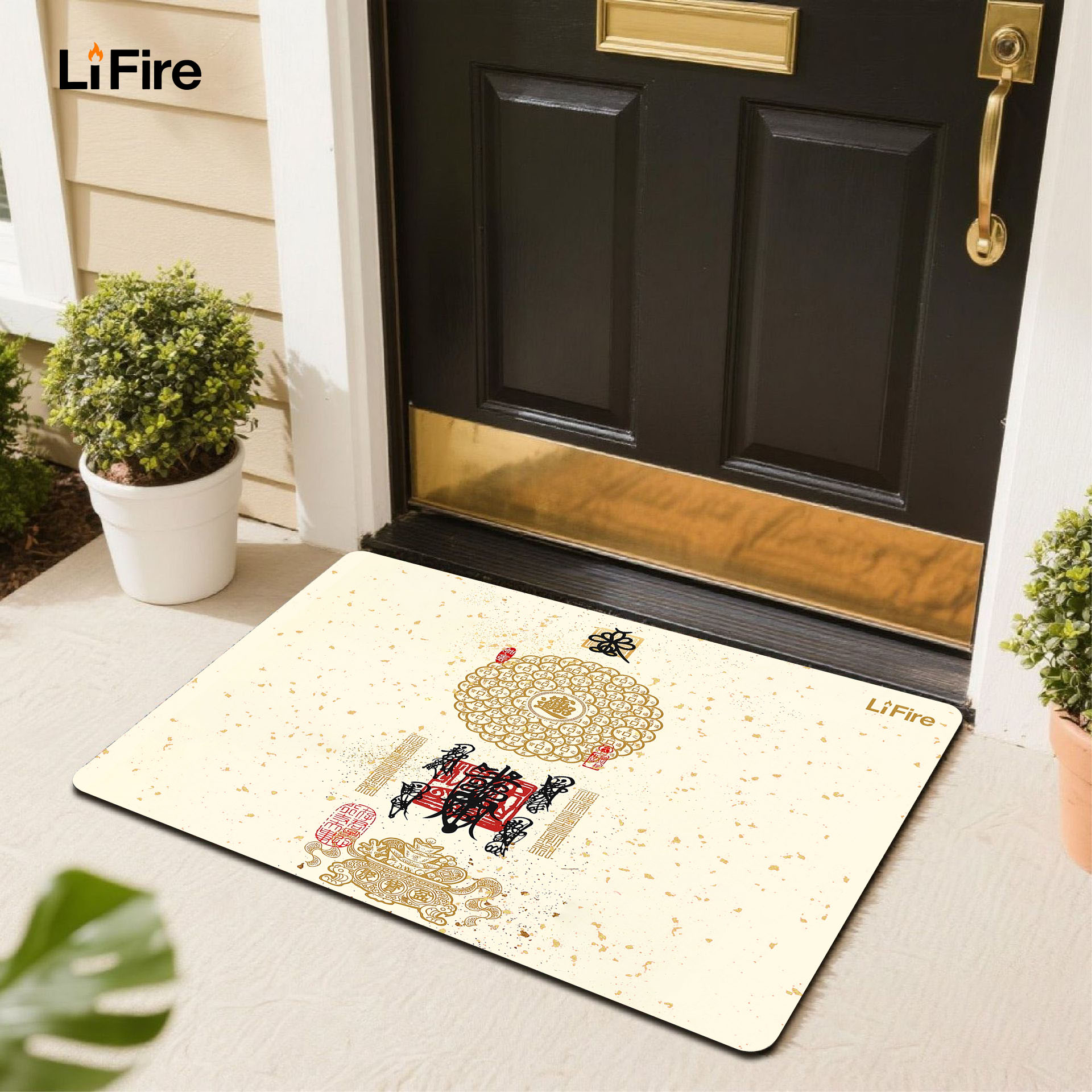 LIFIRE Five Elements Entrance Mat-auspicious themed entrance mat for home decoration