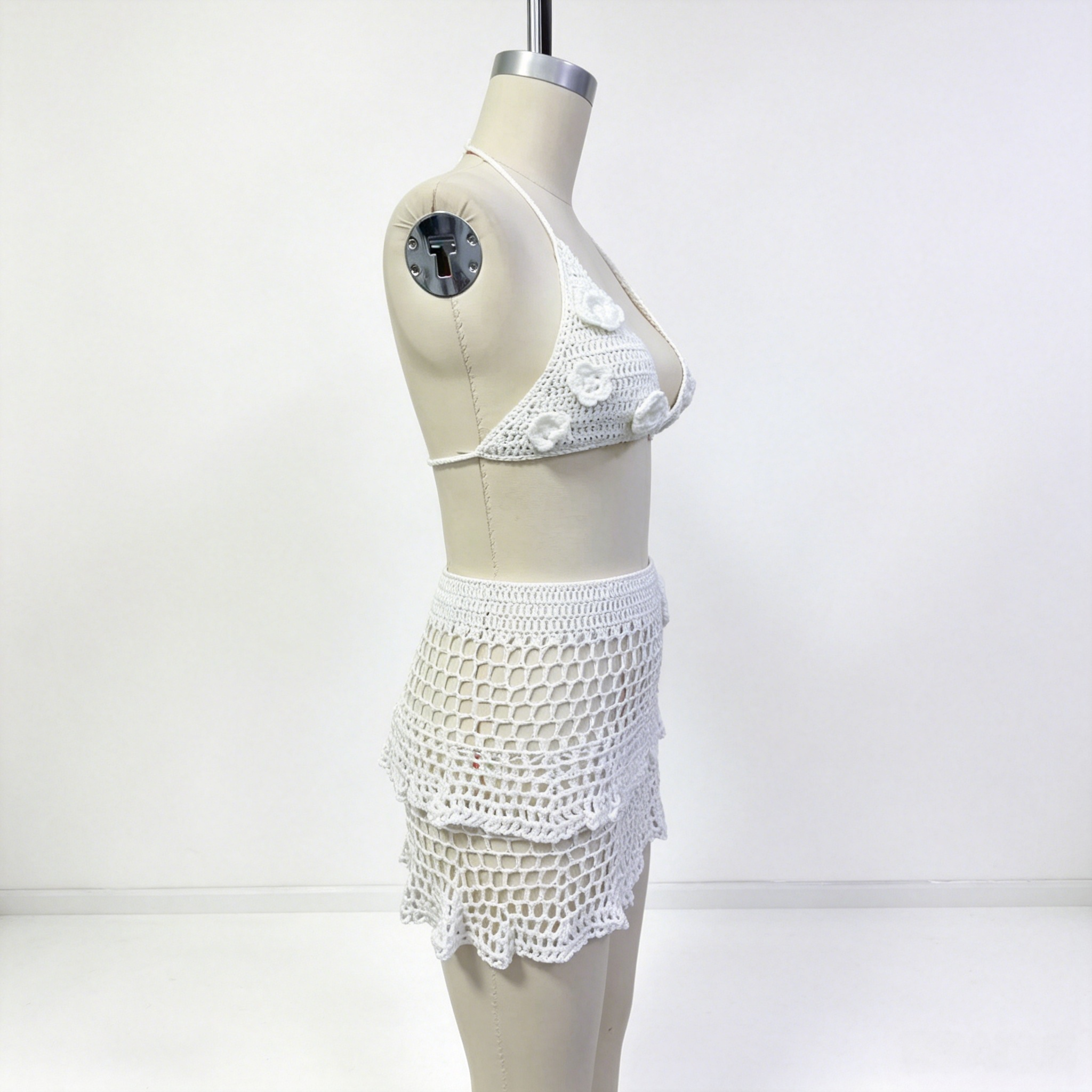 LIFIRE 2-Piece 100% Handmade Crochet Cover Up Set – Top & Skirt Matching Outfit Viral 3D Flower Crochet Bikini Set | Summer 2026 Must Have ✨