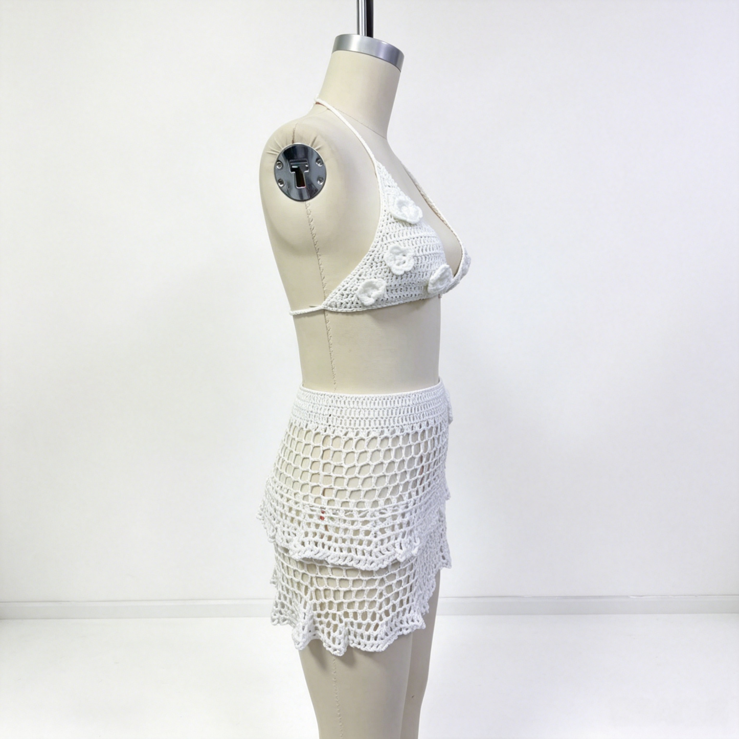 LIFIRE 2-Piece 100% Handmade Crochet Cover Up Set – Top & Skirt Matching Outfit Viral 3D Flower Crochet Bikini Set | Summer 2026 Must Have ✨