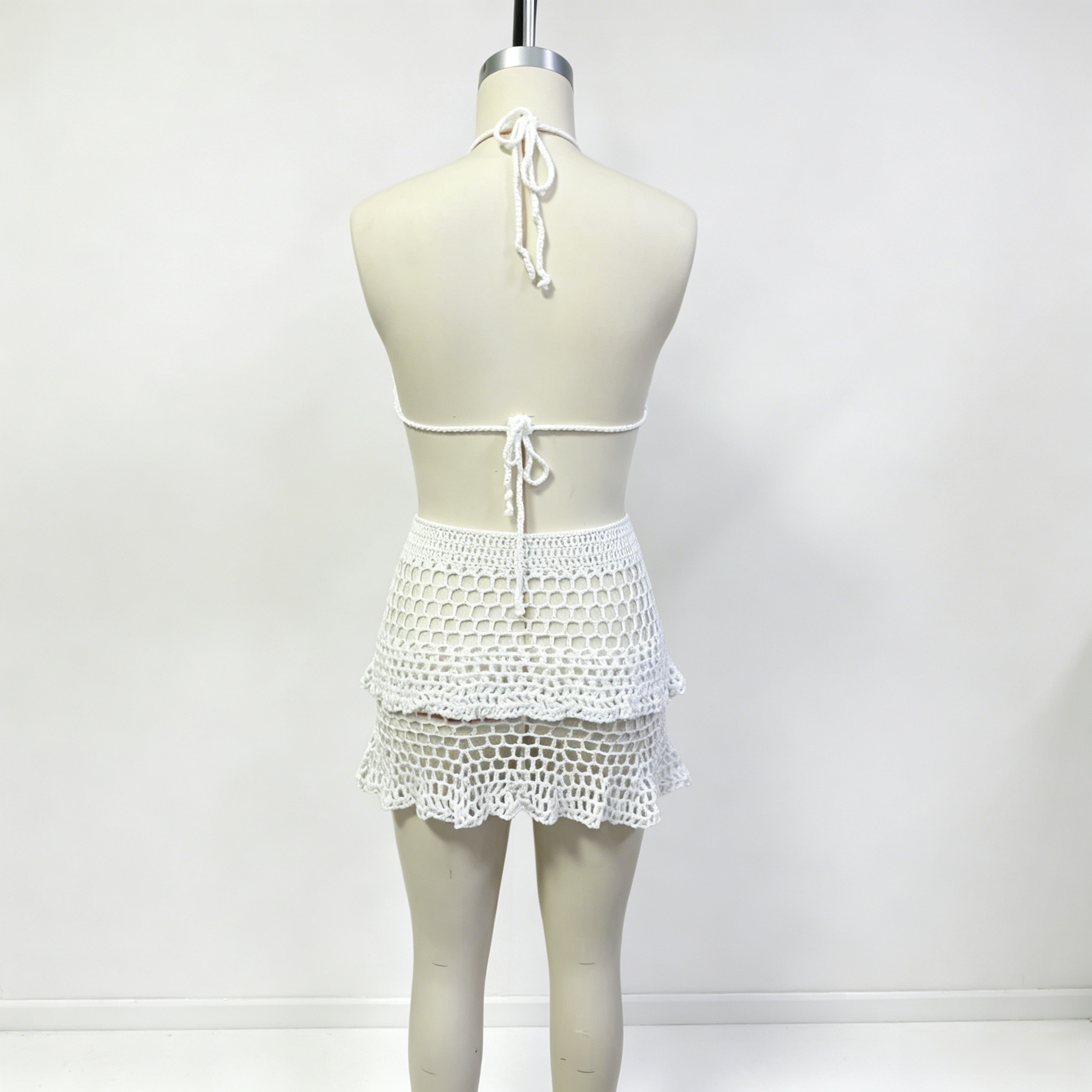 LIFIRE 2-Piece 100% Handmade Crochet Cover Up Set – Top & Skirt Matching Outfit Viral 3D Flower Crochet Bikini Set | Summer 2026 Must Have ✨