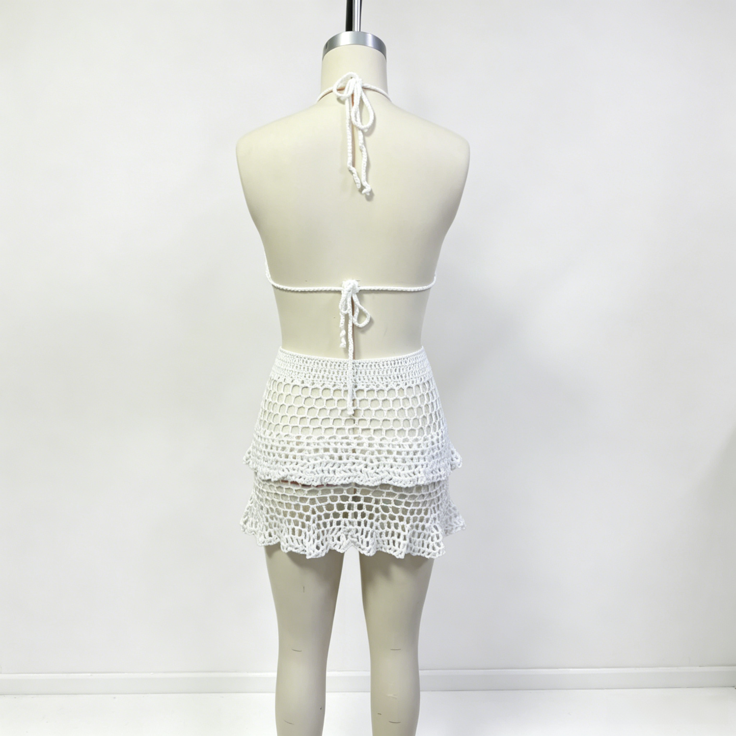 LIFIRE 2-Piece 100% Handmade Crochet Cover Up Set – Top & Skirt Matching Outfit Viral 3D Flower Crochet Bikini Set | Summer 2026 Must Have ✨