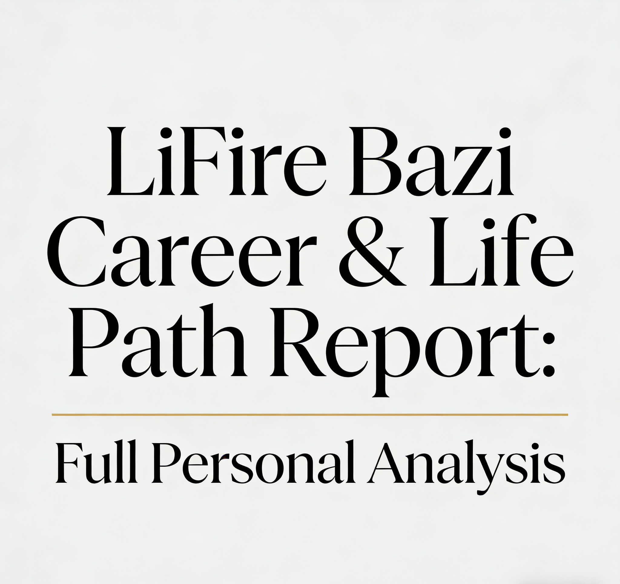 LiFire Bazi Career & Life Path Report: Full Personal Analysis