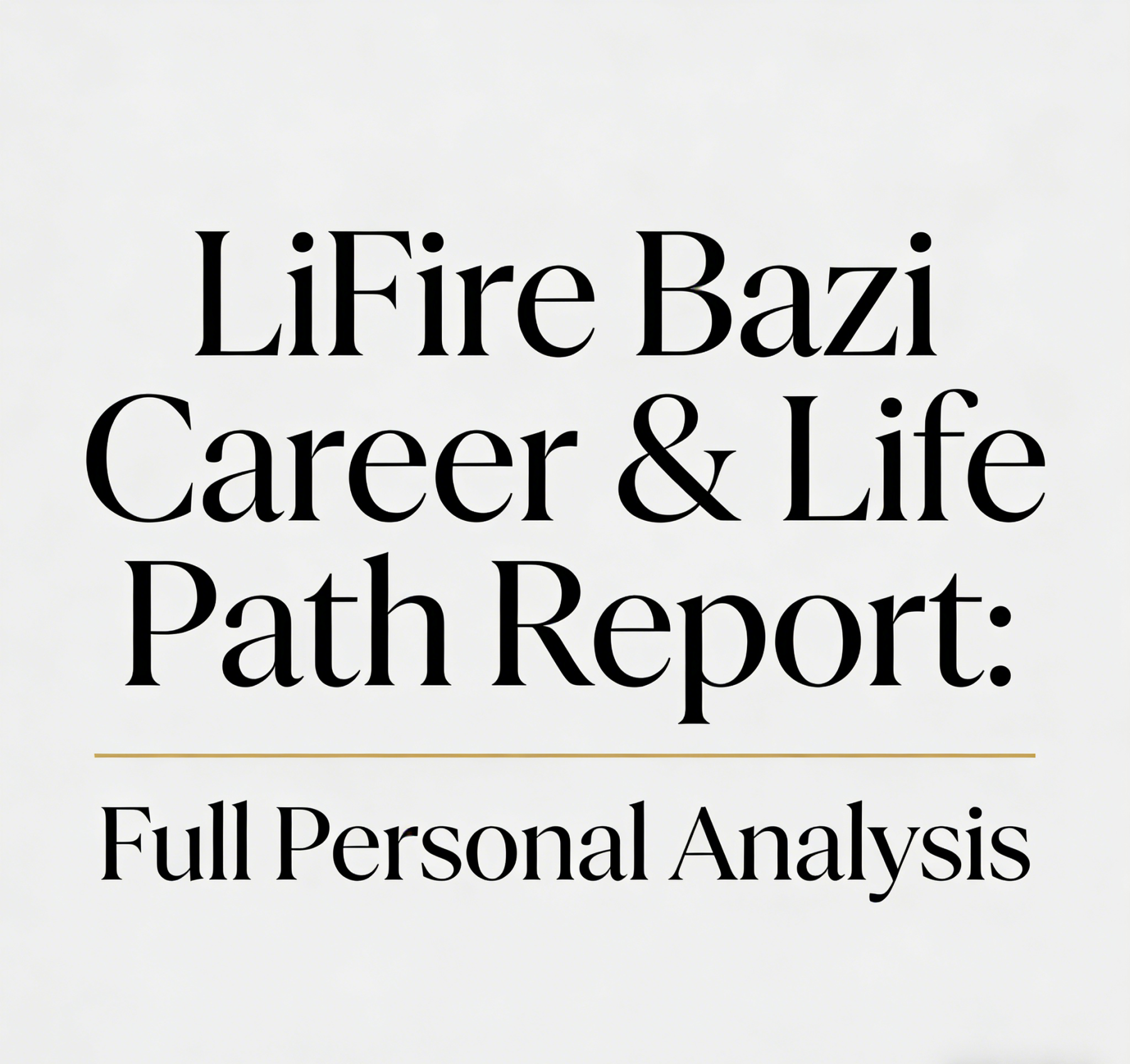 LiFire Bazi Career & Life Path Report: Full Personal Analysis