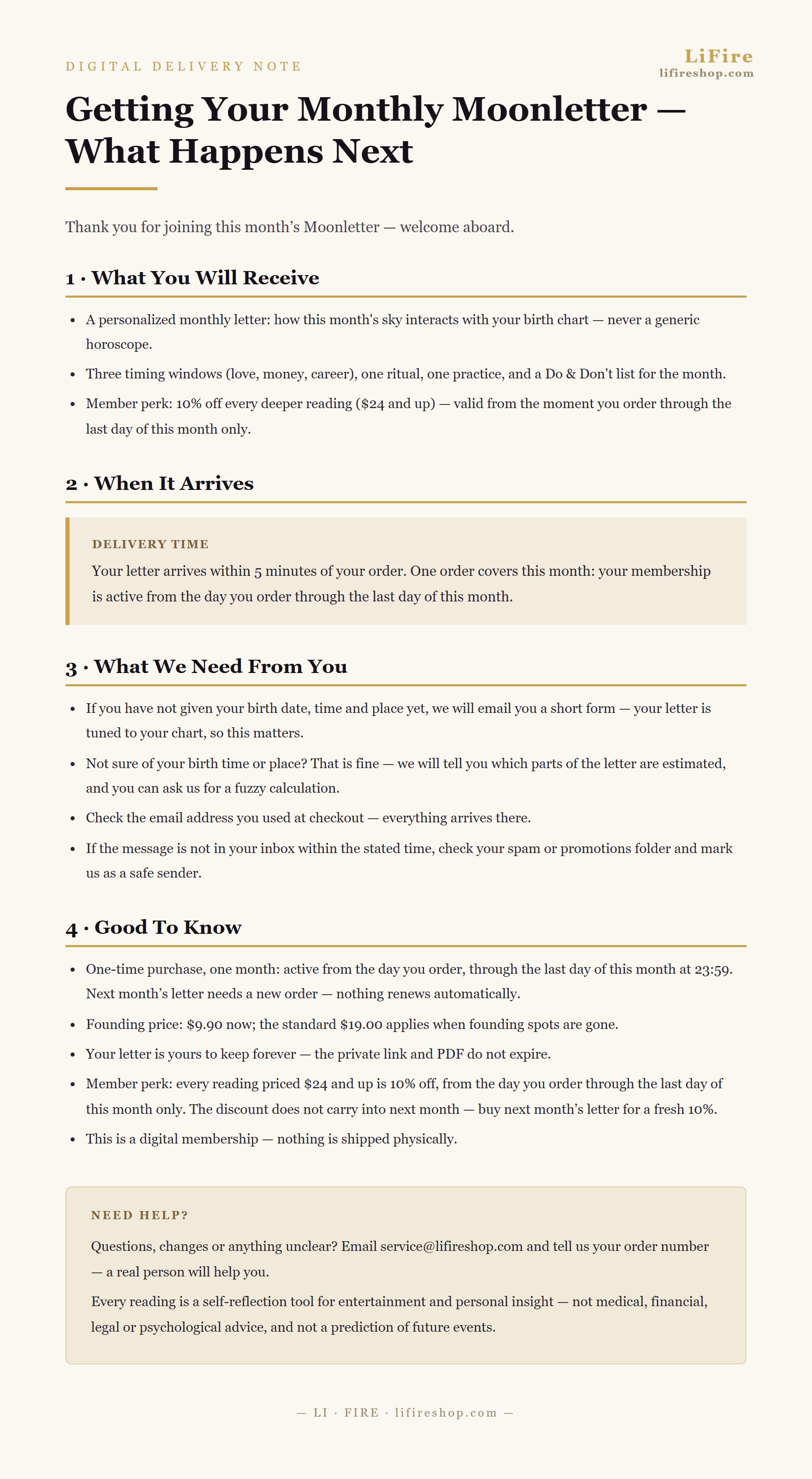 Monthly Moonletter