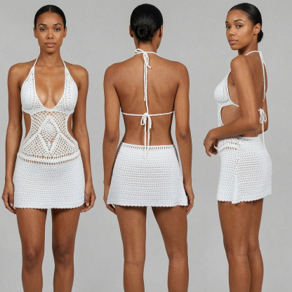 LIFIRE Premium White Handmade Crochet Maxi Cover Up – Resort Luxury