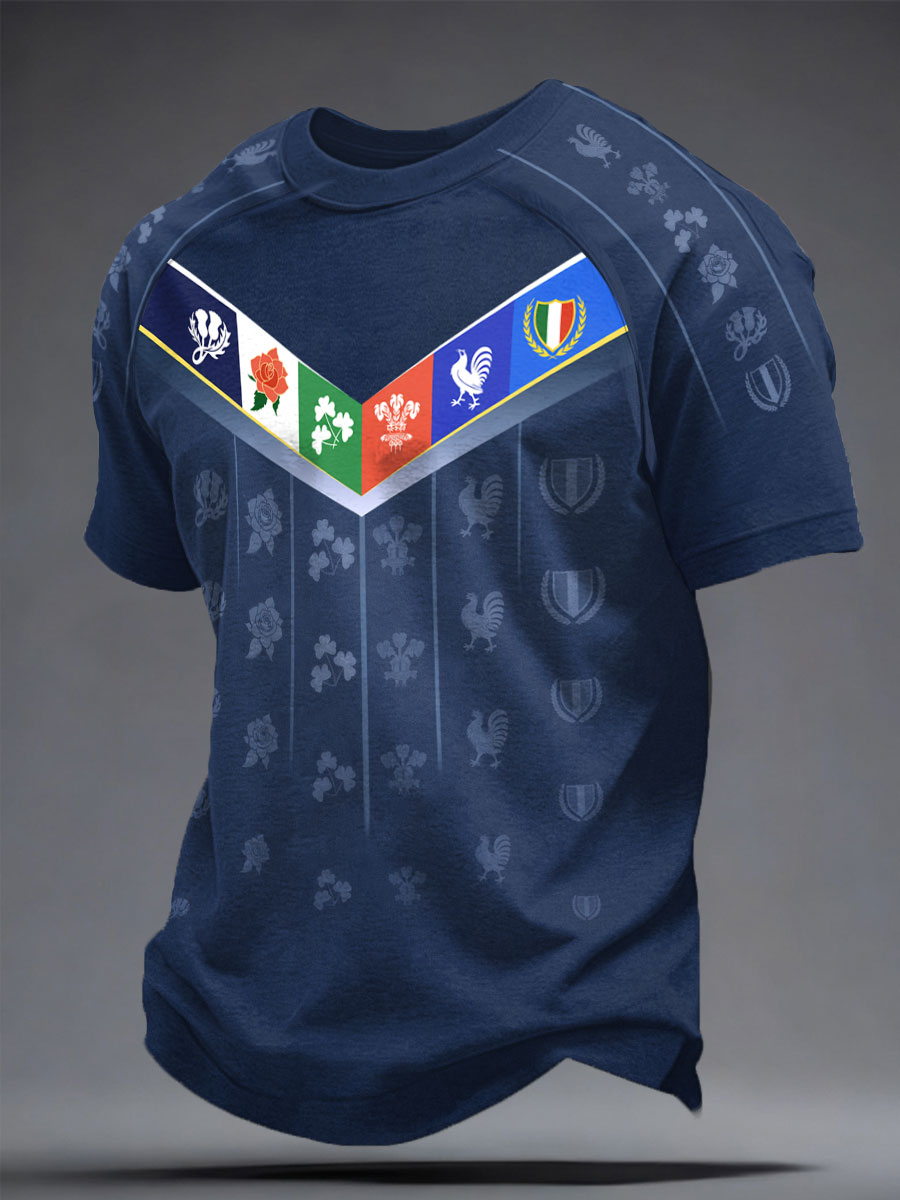 Men's 6 Nations Rugby Lover Printed T-shirt