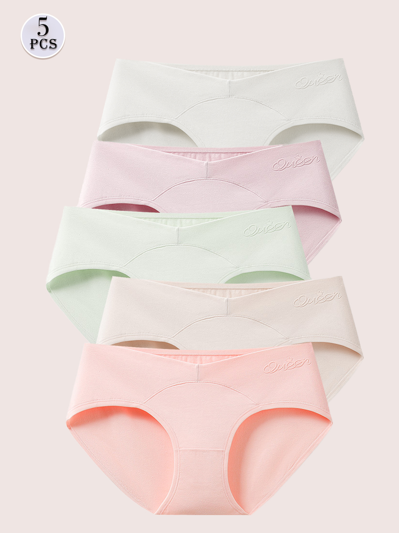 5 Pack Womens Cotton Maternity Underwear,Healthy Maternity Pregnancy Panties Postpartum Mother Under Bump Underwear