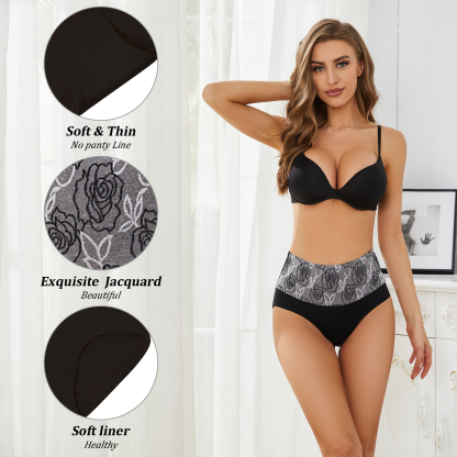 MEIDAYAI Womens Underwear Cotton Tummy Control High Waisted Underwear Soft Breathable Full Coverage Panties Multipack