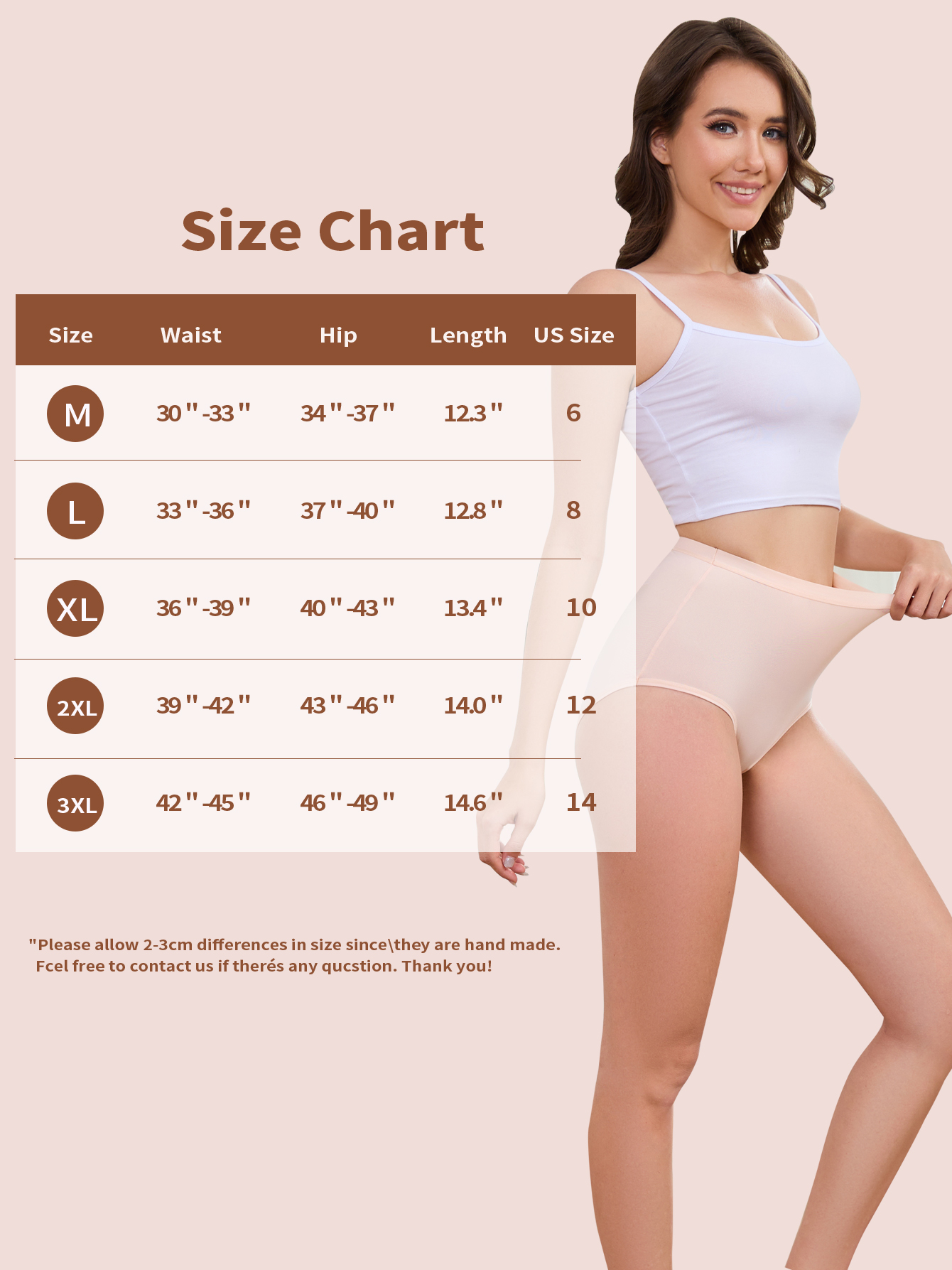 6PCS Women's Panties Solid Color High Waist Full Coverage Panties Soft Breathable Postpartum Panties Stretch Panties