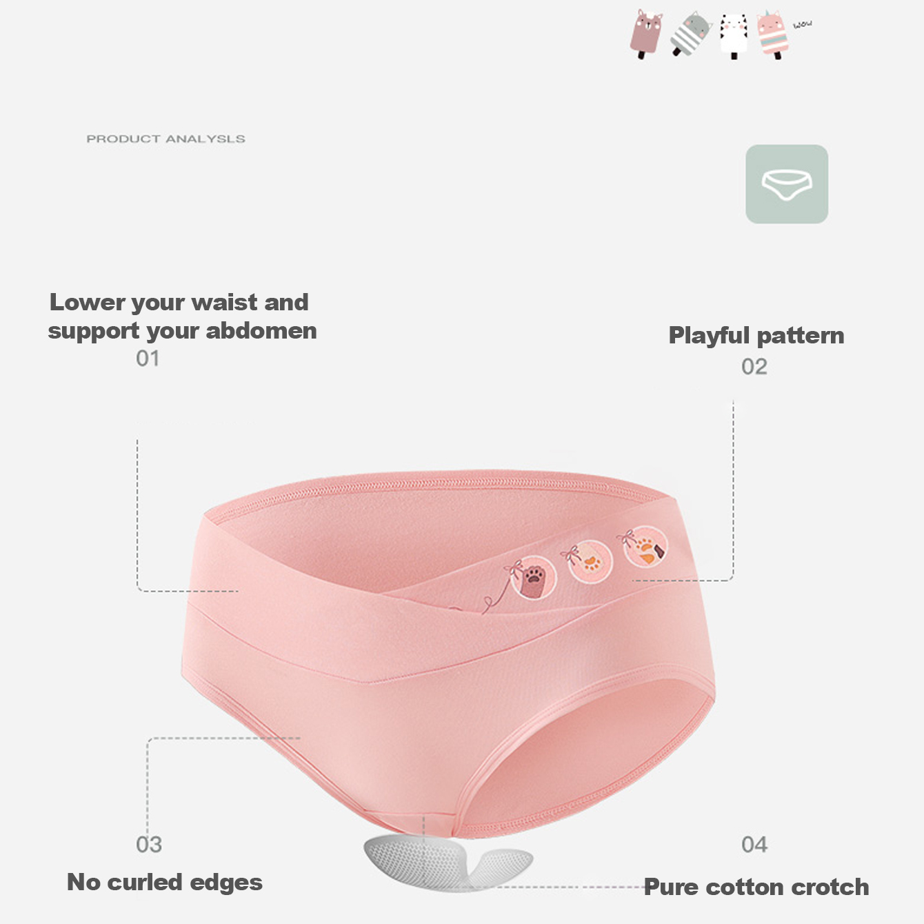 5 Pack Womens Cotton Maternity Underwear,Healthy Maternity Pregnancy Panties Postpartum Mother Under Bump Underwear
