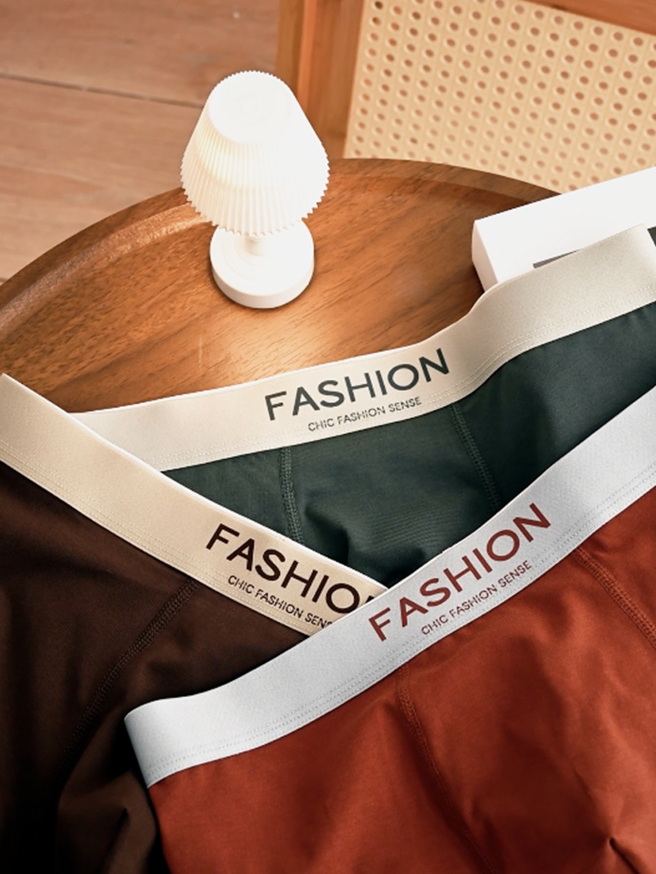 6 pieces pack Men's straight-leg underwear Cotton men's underwear Simple color-matching underwear for men