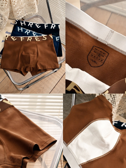 9 pieces pack Men's straight-leg underwear Cotton men's underwear Simple color-matching underwear for men