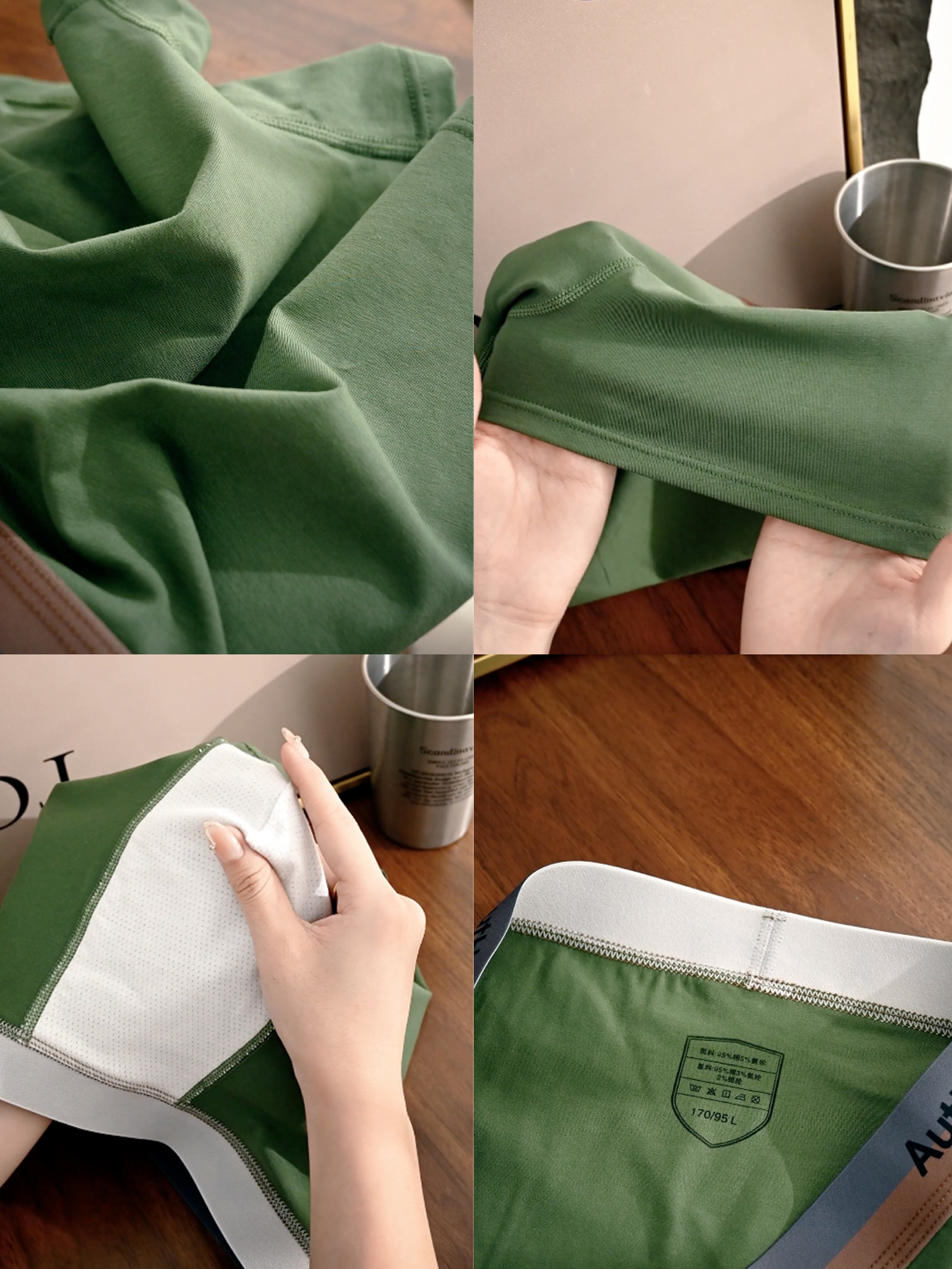 9 pieces pack Men's straight-leg underwear Cotton men's underwear Simple color-matching underwear for men