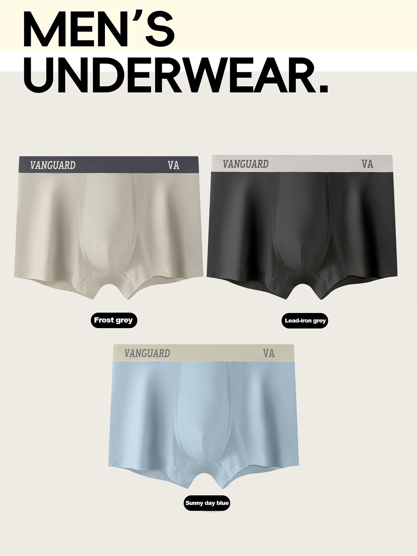 9 pieces pack Men's straight-leg underwear Cotton men's underwear Simple color-matching underwear for men