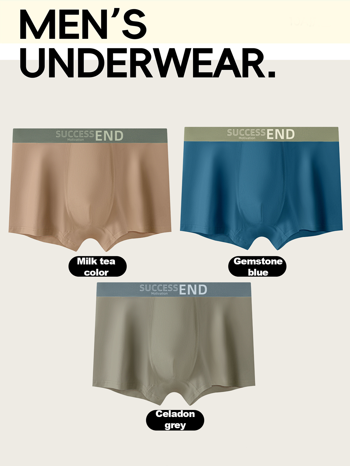 9 pieces pack Men's straight-leg underwear Cotton men's underwear Simple color-matching underwear for men