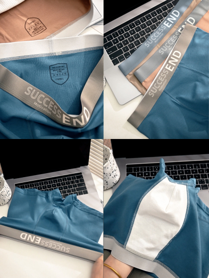 9 pieces pack Men's straight-leg underwear Cotton men's underwear Simple color-matching underwear for men