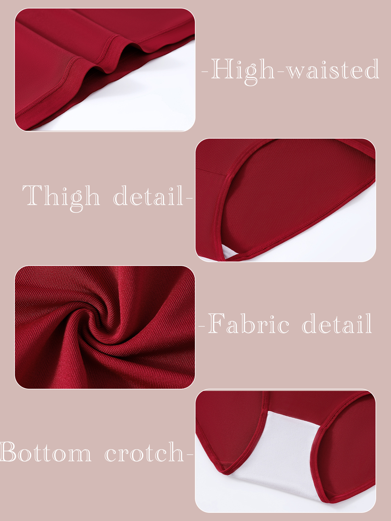 6PCS Women's Panties Solid Color High Waist Full Coverage Panties Soft Breathable Postpartum Panties Stretch Panties