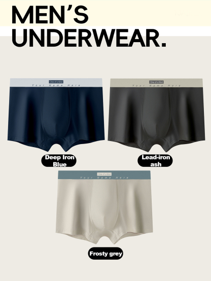 9 pieces pack Men's straight-leg underwear Cotton men's underwear Simple color-matching underwear for men