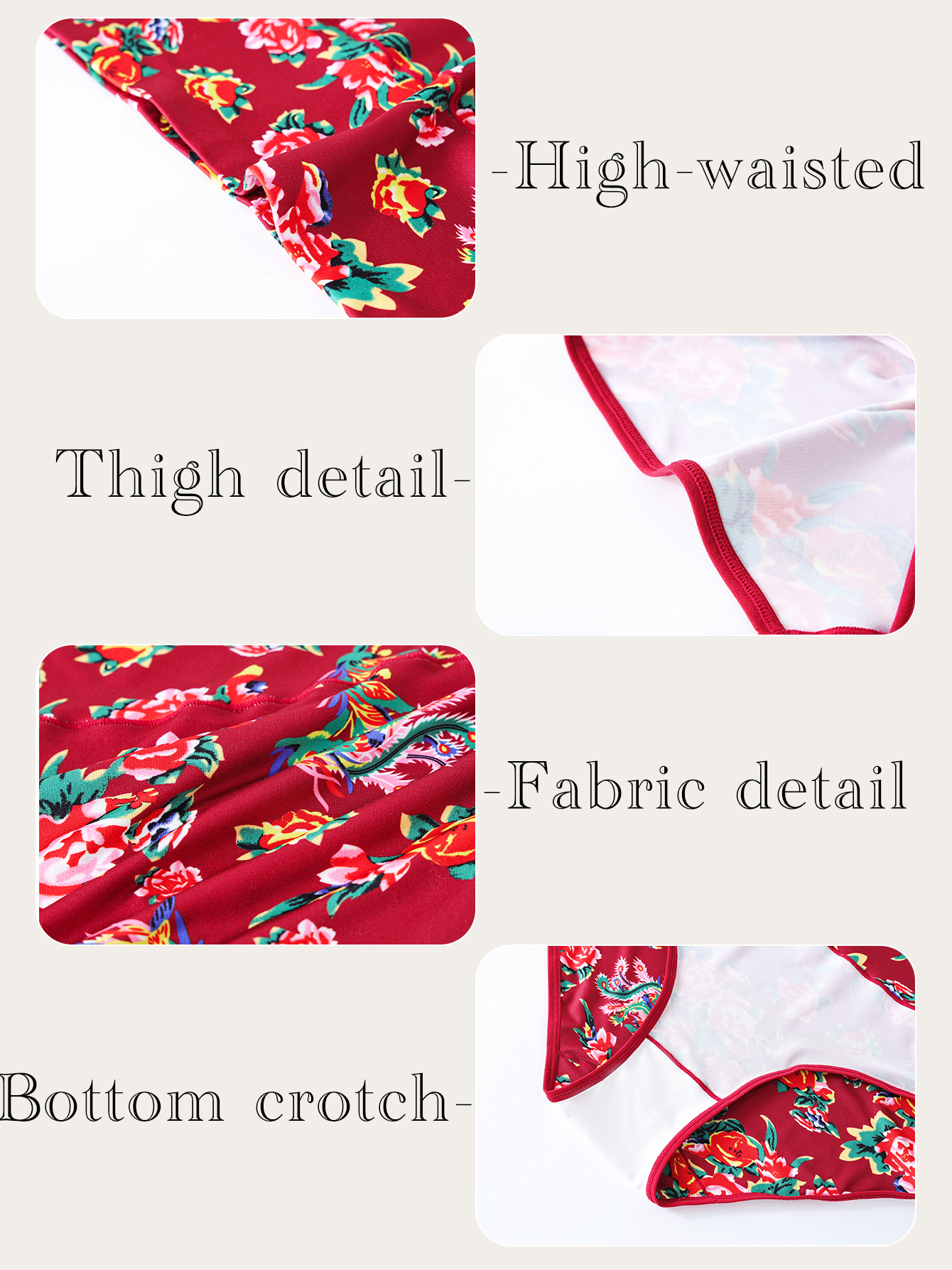 8 pairs of Oriental personality printed underwear high-waisted underwear