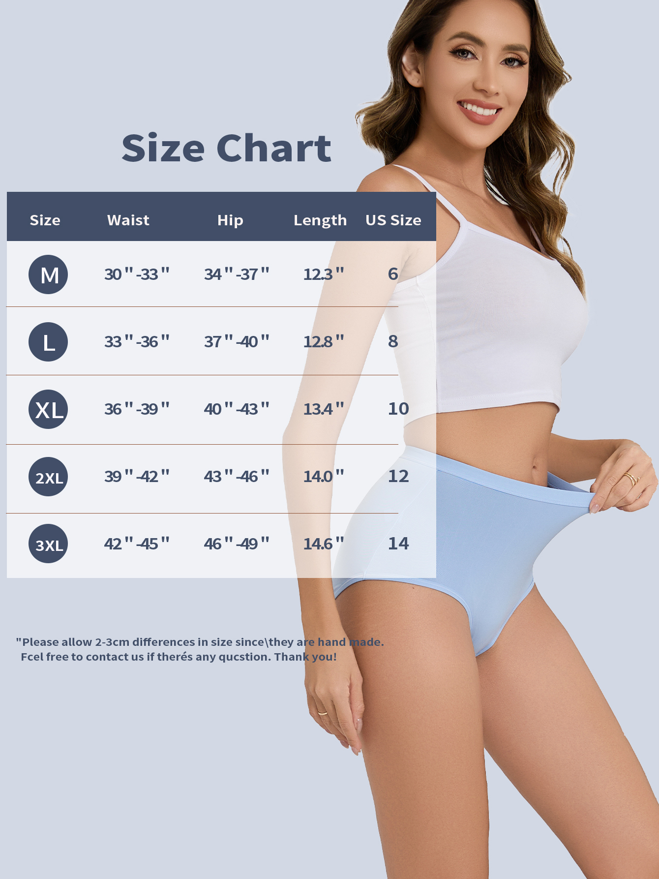 6PCS Women's Panties High Waist Full Coverage Panties Soft Breathable Postpartum Panties Stretch Panties