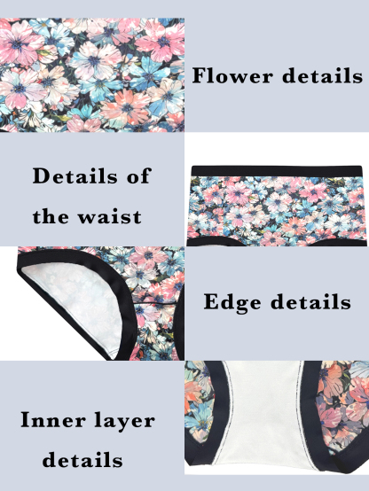 4PCS Women's High-Waisted Plus Size Tummy Control Underwear Soft Lace Hipster Panties for Daily Comfort