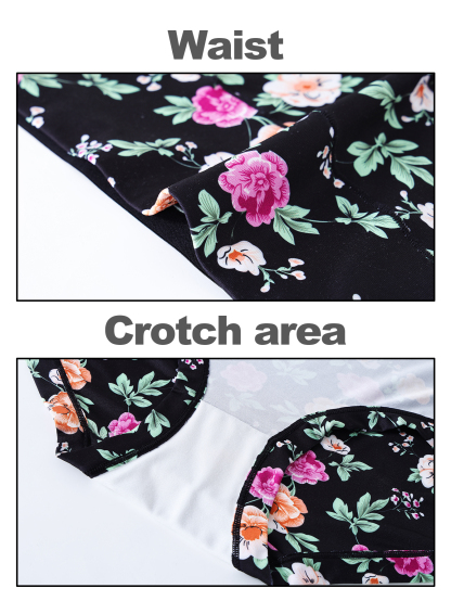 8 pieces of large-sized printed high-waisted women's underwear: comfortable, soft, breathable, simple underwear for lifting the abdomen and hips, high-waisted women's underwear