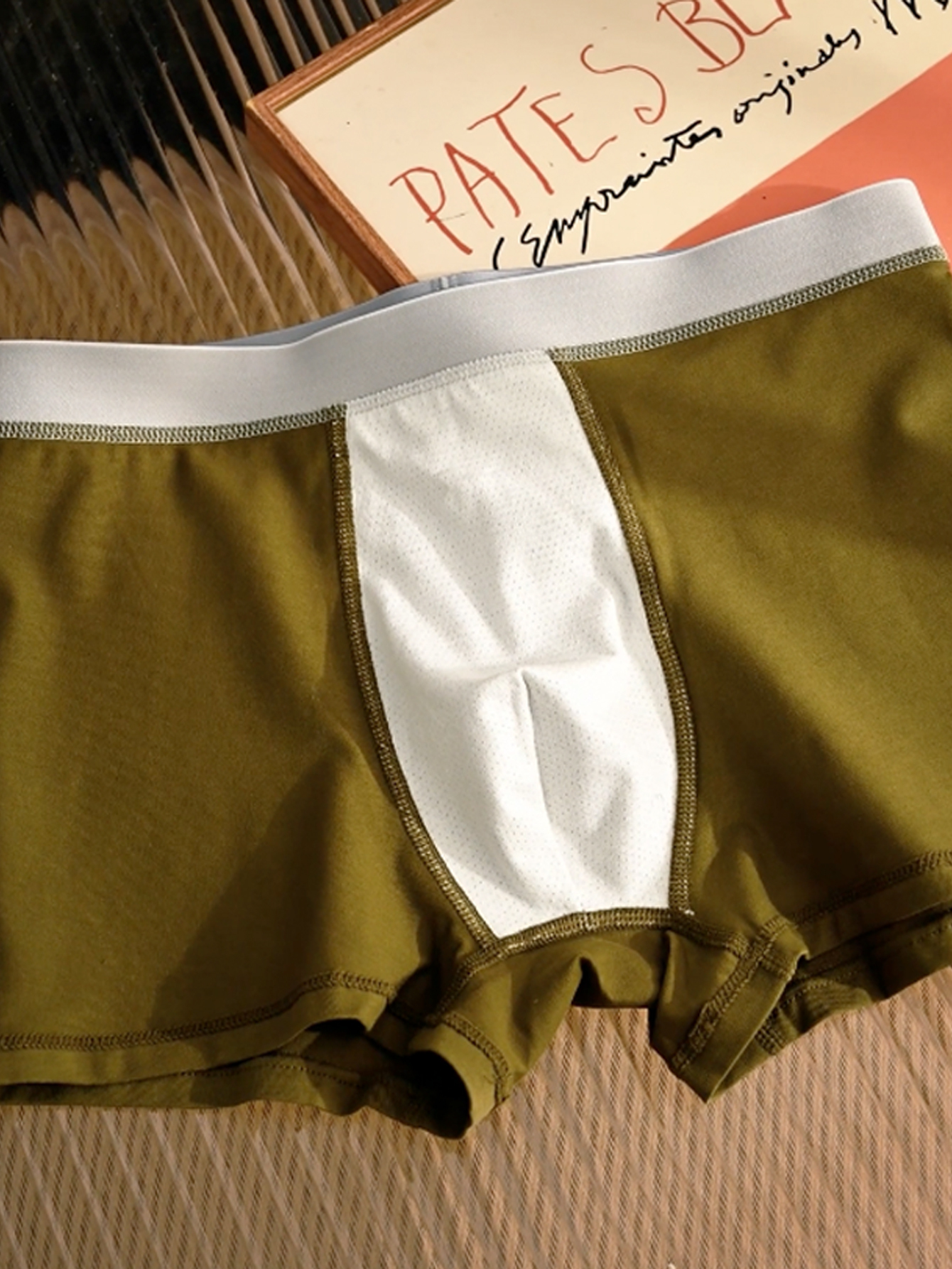 6 pieces pack Men's straight-leg underwear Cotton men's underwear Simple color-matching underwear for men