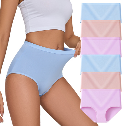 MEIDAYAI Womens Underwear Pack,C Section High Waisted Tummy Control Moisture-Wicking Brief Underwear,plus size Panties 6Packs