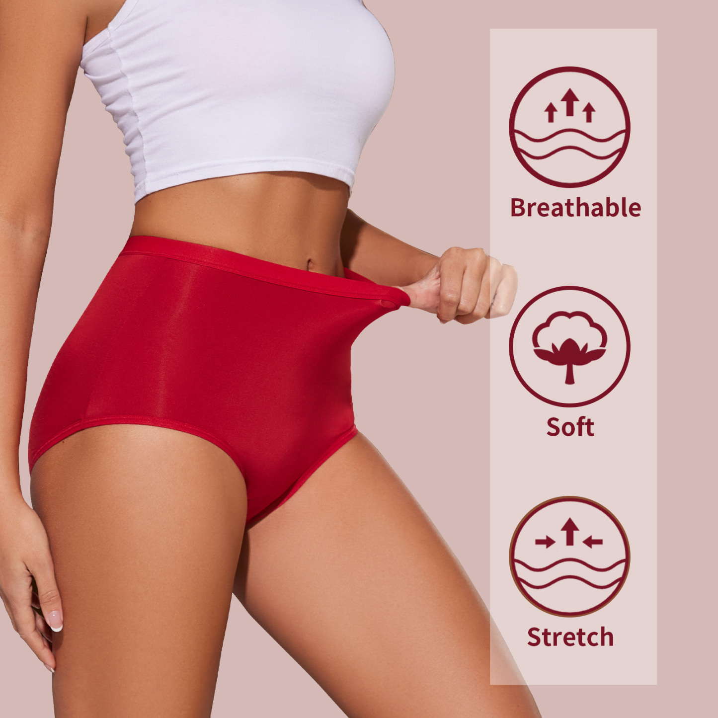 MEIDAYAI Womens Underwear Pack,C Section High Waisted Tummy Control Moisture-Wicking Brief Underwear,plus size Panties 6Packs