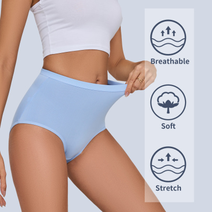 MEIDAYAI Womens Underwear Pack,C Section High Waisted Tummy Control Moisture-Wicking Brief Underwear,plus size Panties 6Packs