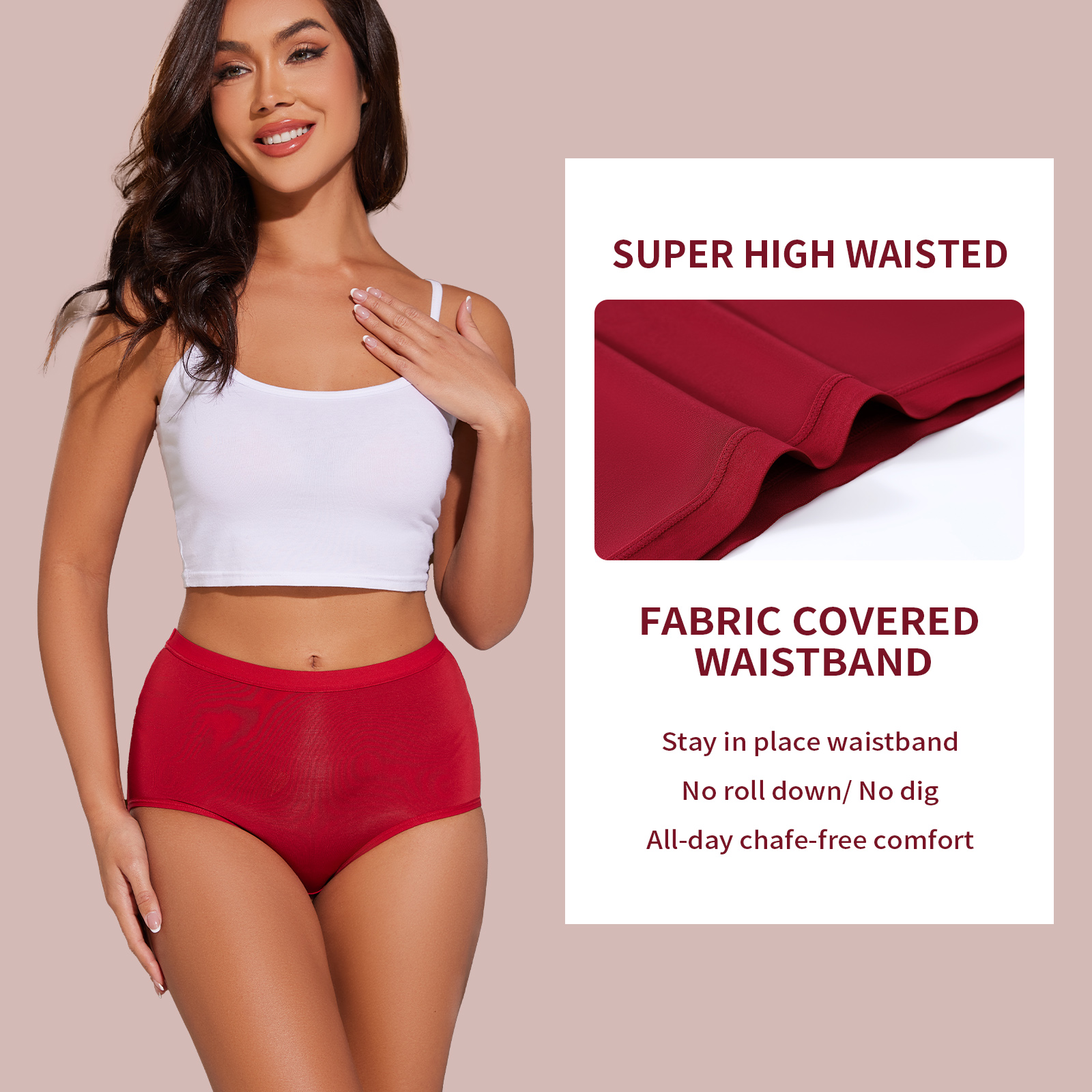 MEIDAYAI Womens Underwear Pack,C Section High Waisted Tummy Control Moisture-Wicking Brief Underwear,plus size Panties 6Packs