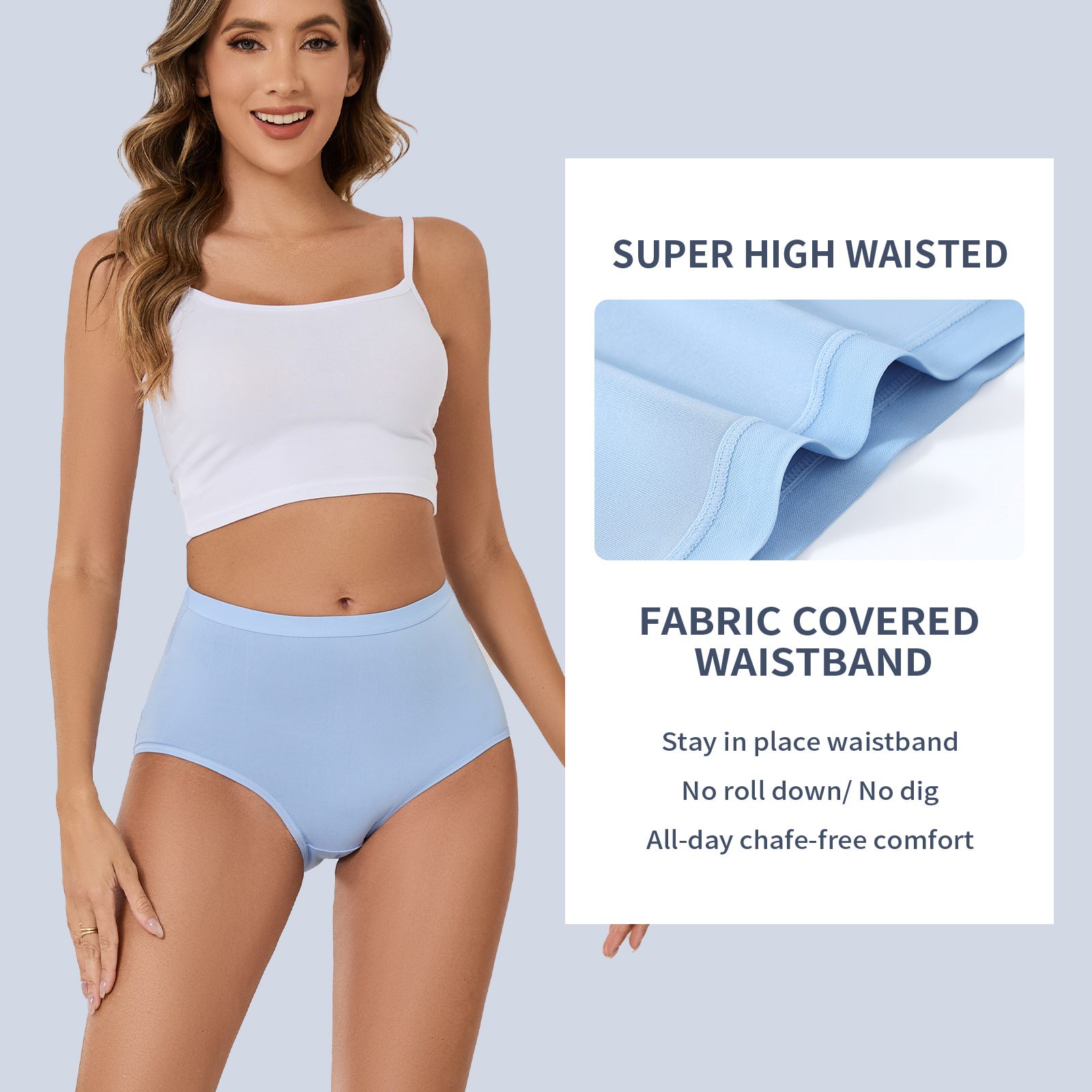 MEIDAYAI Womens Underwear Pack,C Section High Waisted Tummy Control Moisture-Wicking Brief Underwear,plus size Panties 6Packs