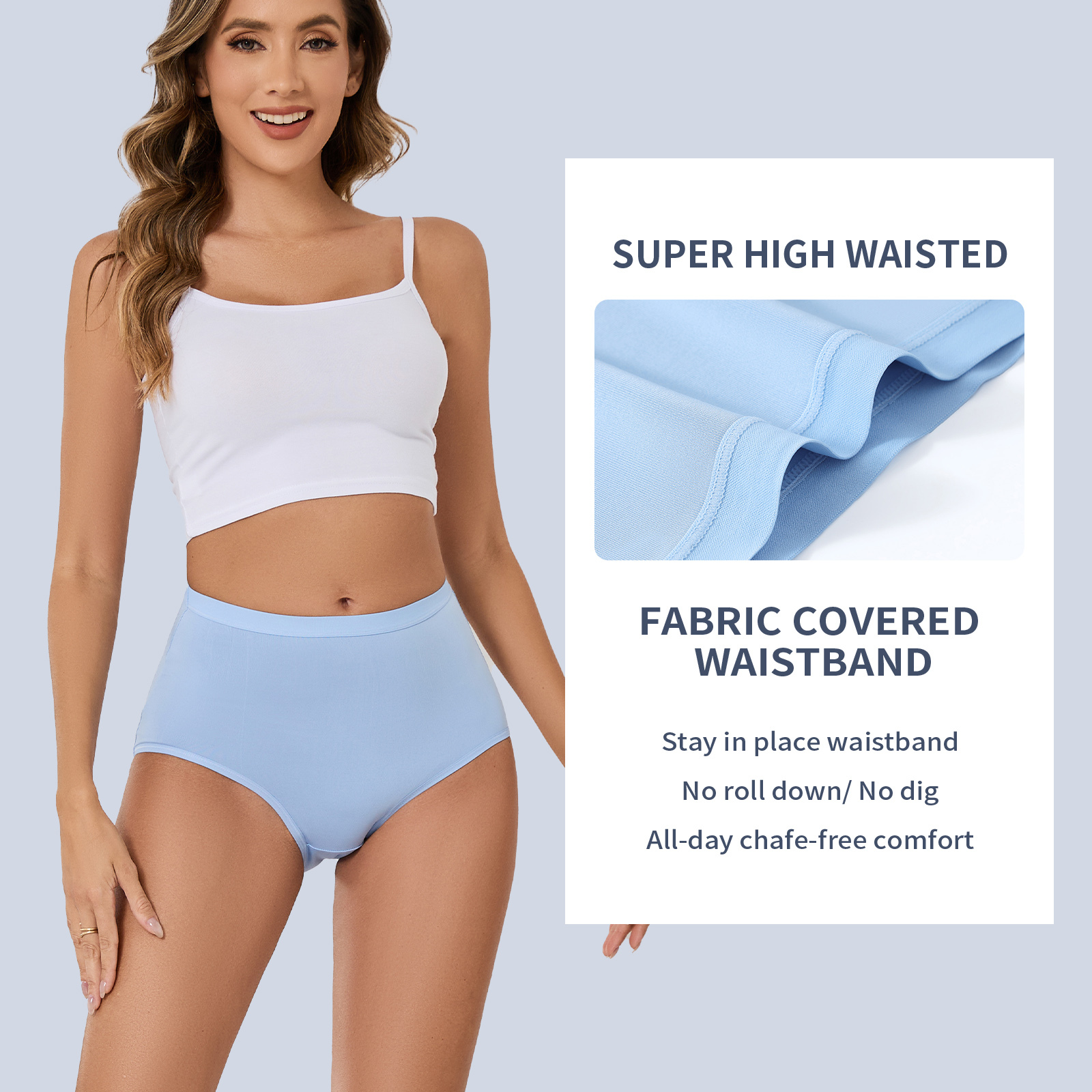 MEIDAYAI Womens Underwear Pack,C Section High Waisted Tummy Control Moisture-Wicking Brief Underwear,plus size Panties 6Packs