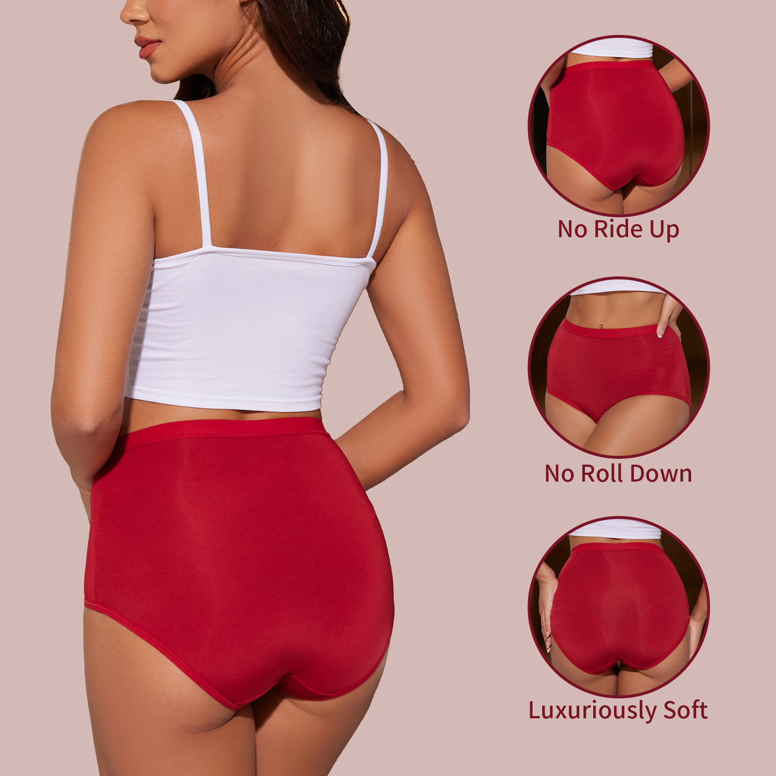 MEIDAYAI Womens Underwear Pack,C Section High Waisted Tummy Control Moisture-Wicking Brief Underwear,plus size Panties 6Packs