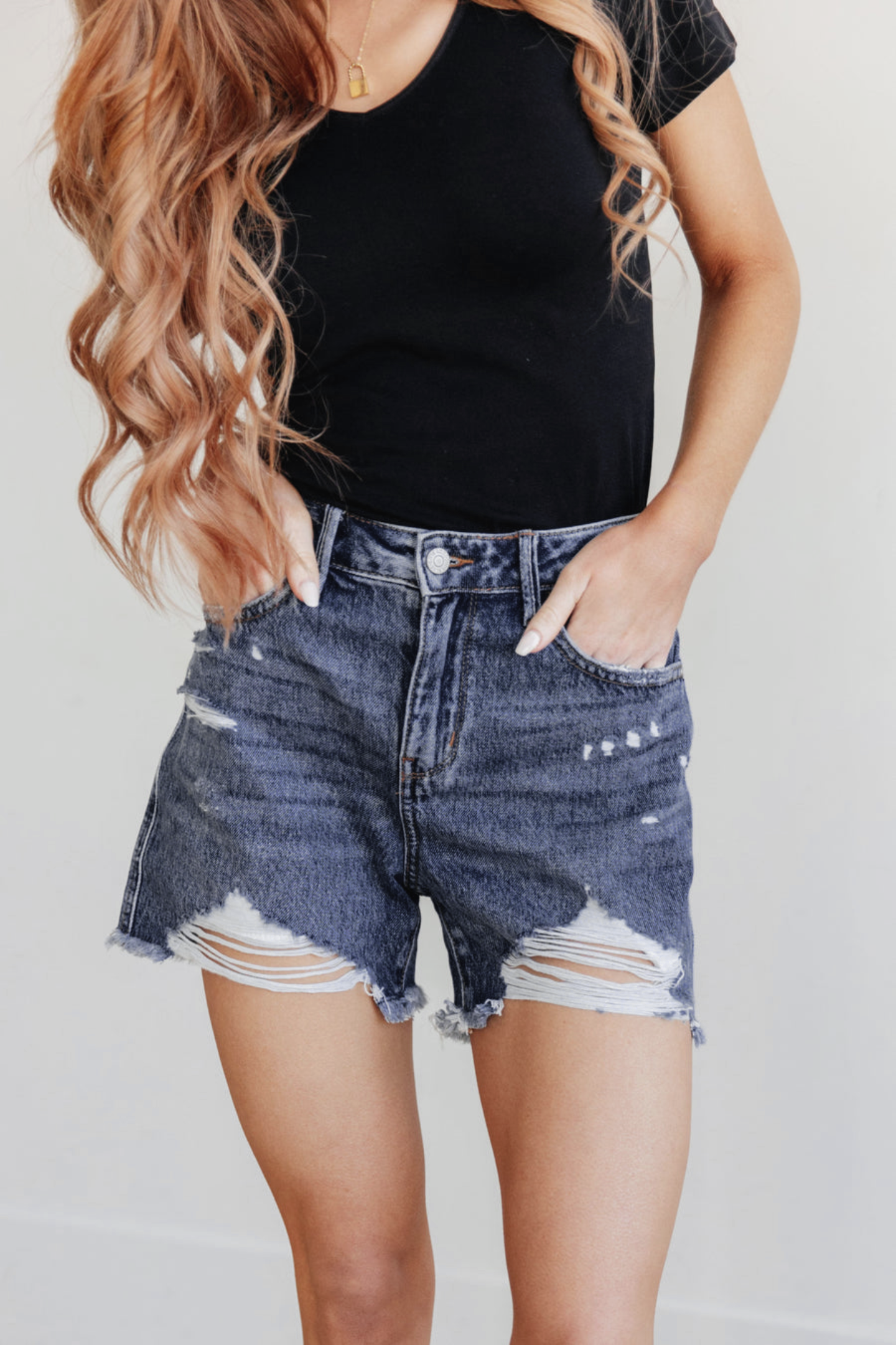 Tummy Control Rigid Magic Distressed Shorts (Buy 2 Free Shipping)