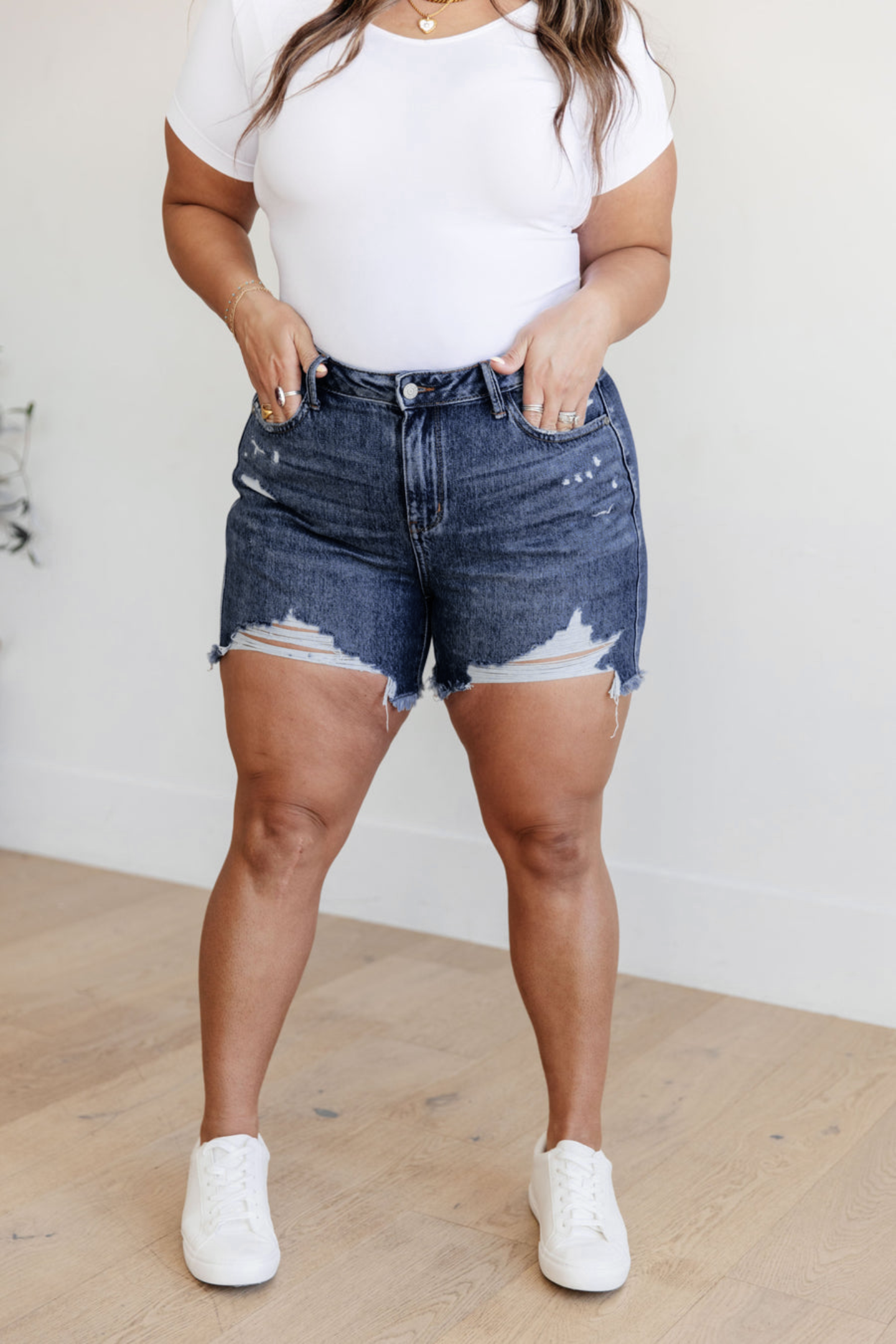 Tummy Control Rigid Magic Distressed Shorts (Buy 2 Free Shipping)