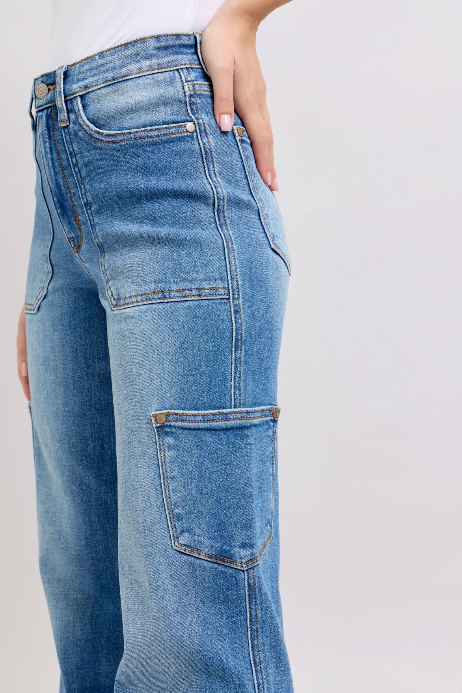 Tummy Control Straight Cargo Jeans (Buy 2 Free Shipping)