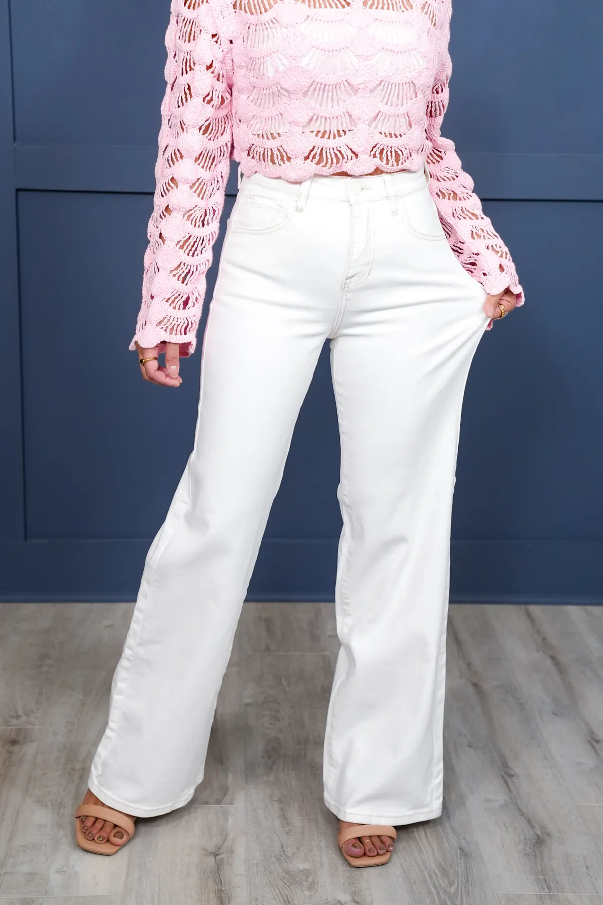 High Rise Tummy Control Wide Leg Jeans