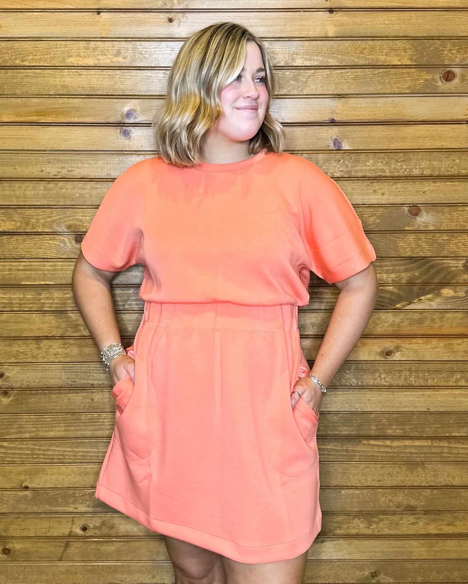 AirEssentials Cinched T-Shirt Dress (Buy 2 Free Shipping)