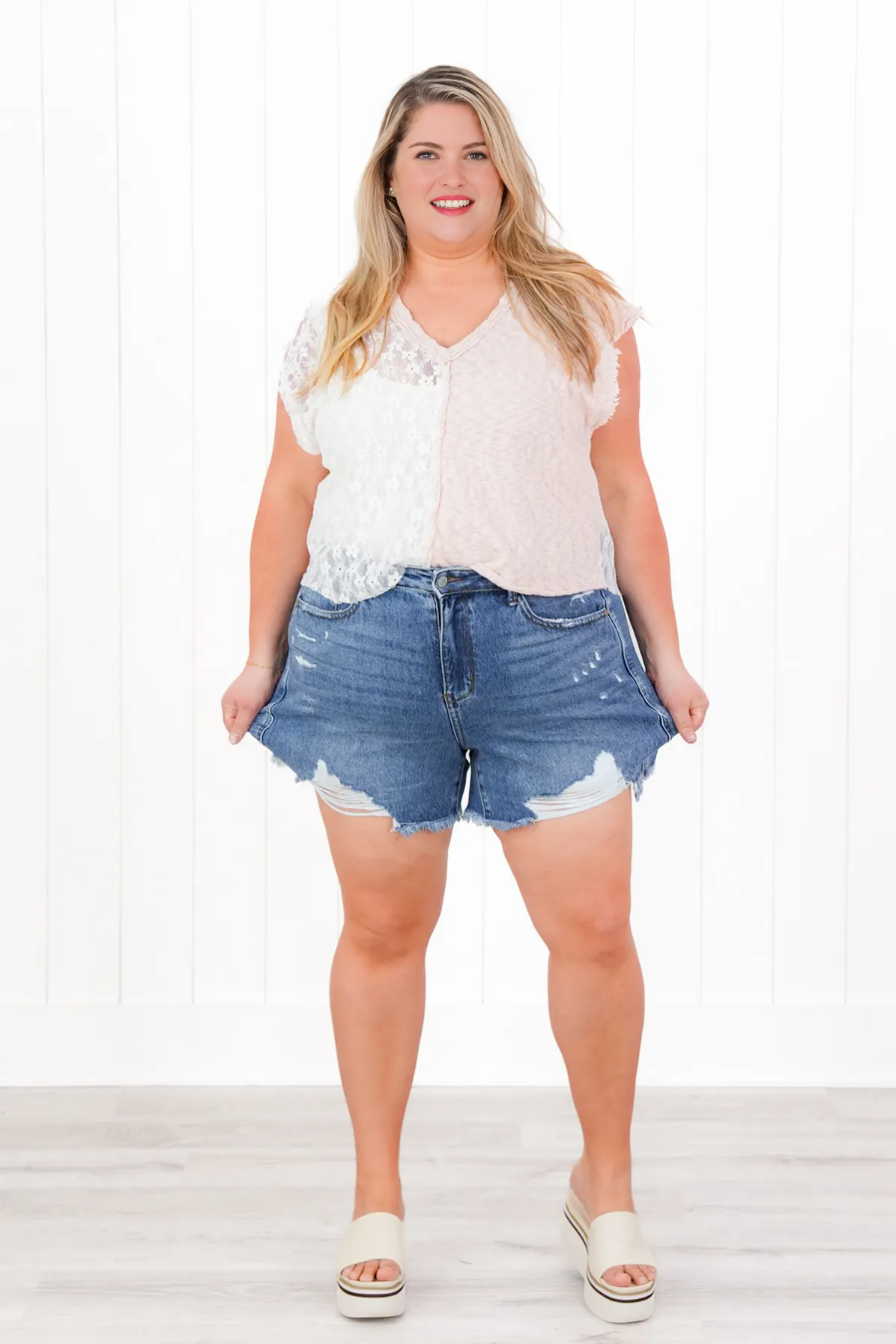 Tummy Control Rigid Magic Distressed Shorts (Buy 2 Free Shipping)