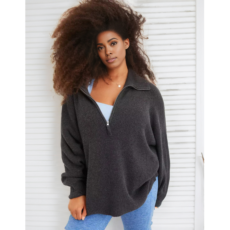Half Zip Waffle Sweater Set(Buy 2 Free Shipping)