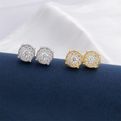 Royal Double Halo Spark Stud Earrings 925S & VVS Moissanite
