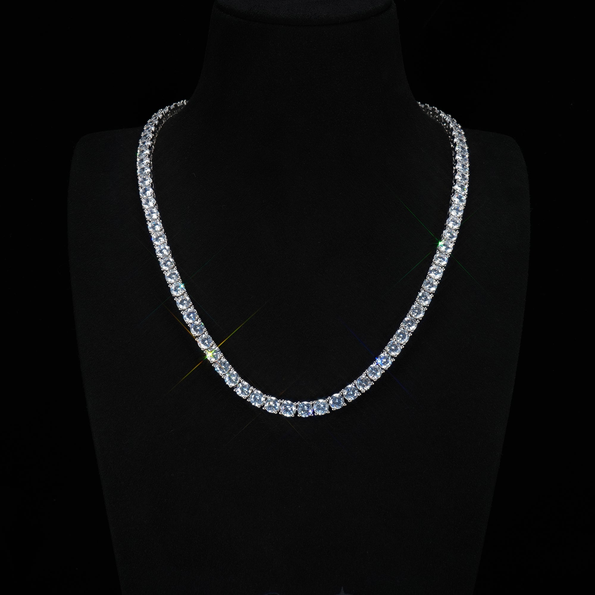 5mm  18K Gold-Plated Iced AAA CZ BlingBling Tennis Chain Single Row