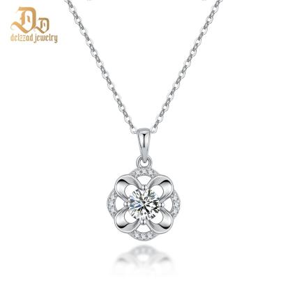Delzzad S925 Synthetic Moissanite Diverse Sparkling Charm Necklace Pendant Valentine's Day Lover Gifts for Women