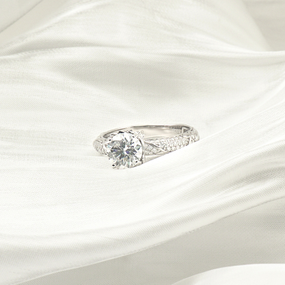 2ct Sparkling Four Prong Ring Band D Color VVS Synthetic Moissanite S925 Unisex Ring Anniversary Engagement Wedding Gifts for Men Women