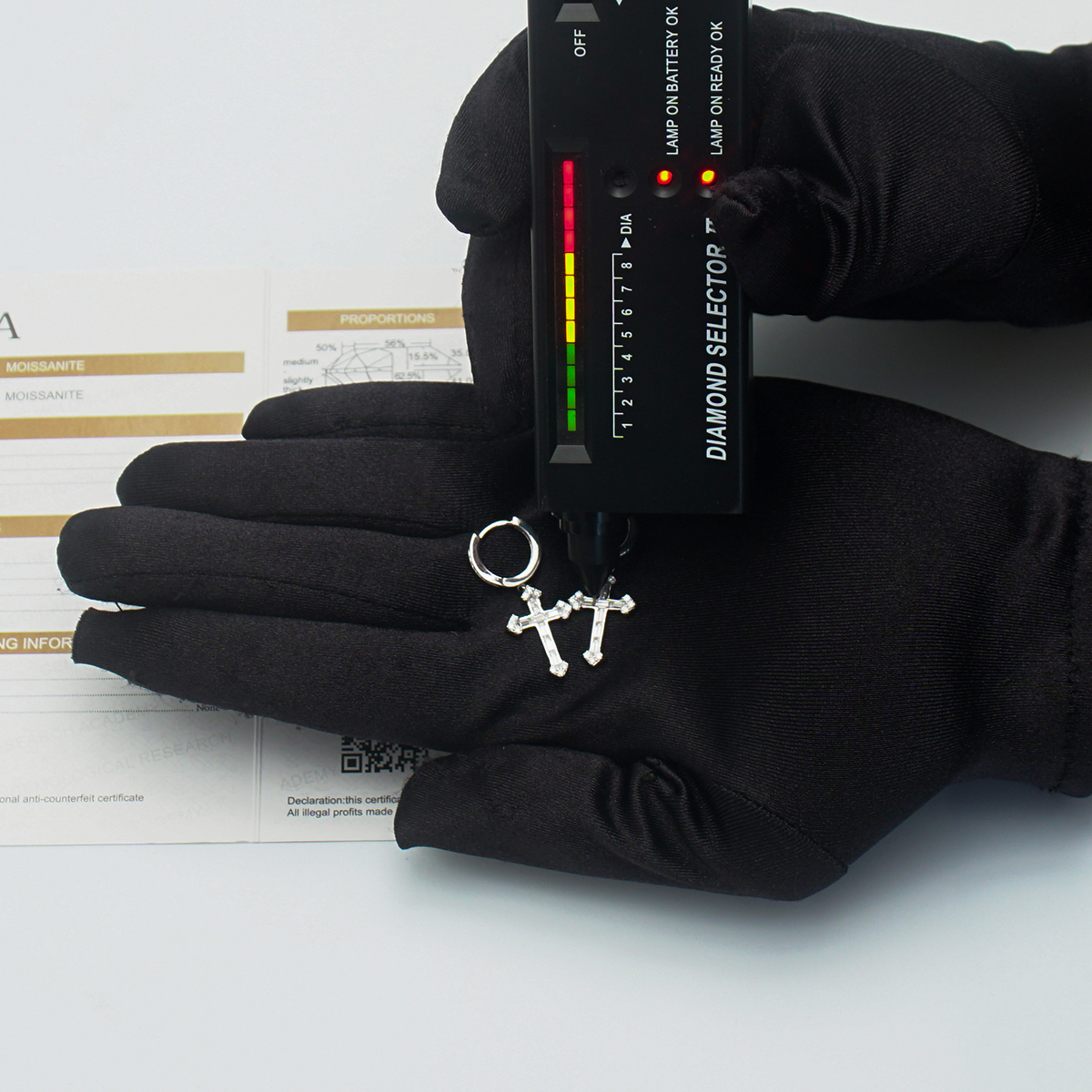 S925 Synthetic Moissanite Bling Dainty Cross Hoop Earrings Birthday Anniversary Mother's Day Gifts for Men Women