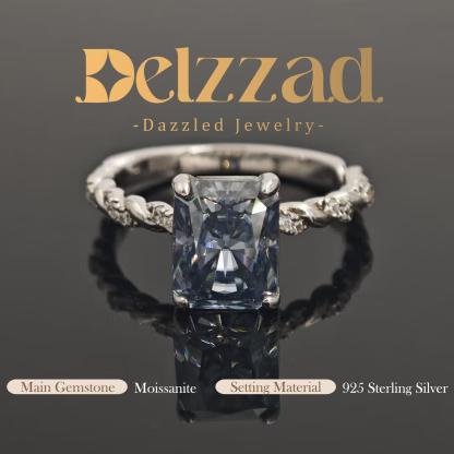 3ct Radiant Synthetic Moissanite Solitaire Twist Band Ring In 925 Sterling Silver