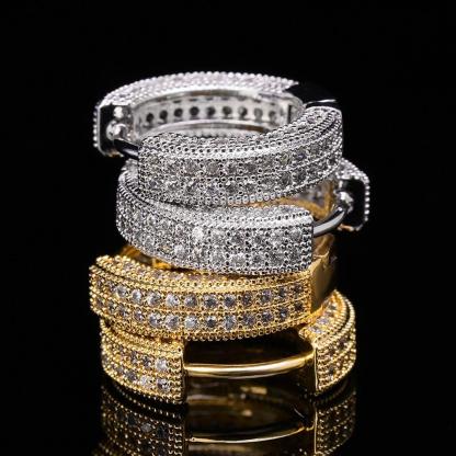 Delzzad S925 Round VVS Synthetic Moissanite Iced Hoop Earring Birthday Valentine's Day Gifts for Men Women