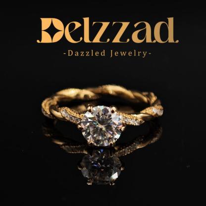 1ct Round Synthetic Moissanite Rope Ring In 925 Sterling Silver